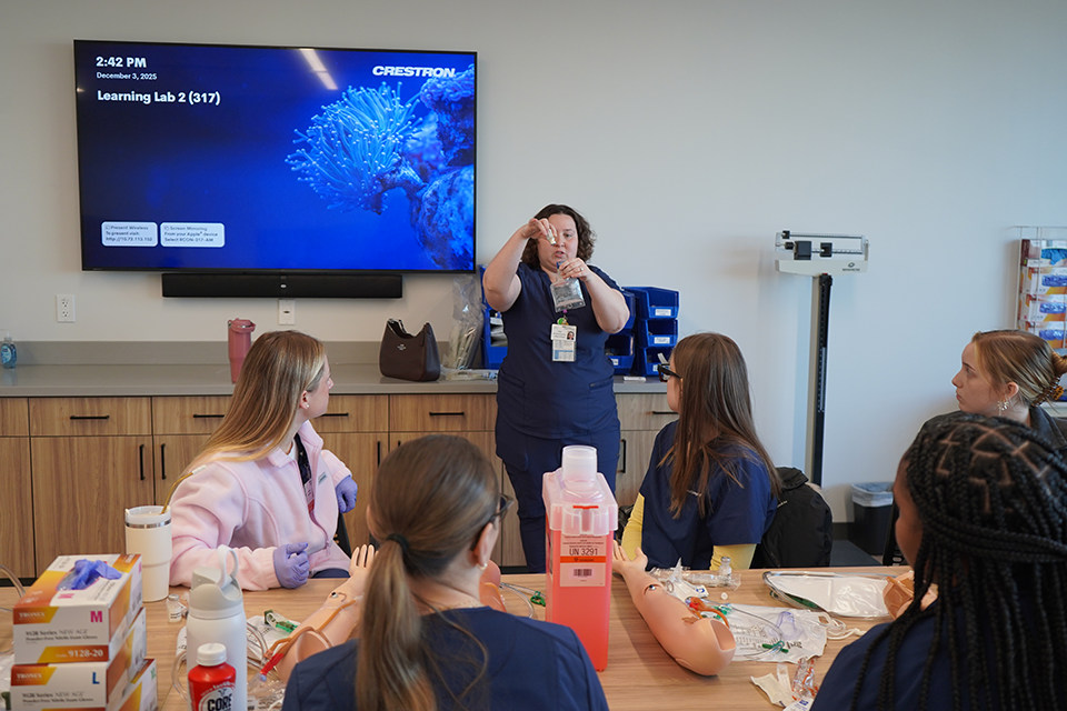 Professor teaching a class.